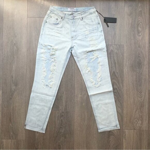 Free People One Teaspoon Awesome Baggies Jeans Straight Leg High Waist 24 - Picture 4 of 15